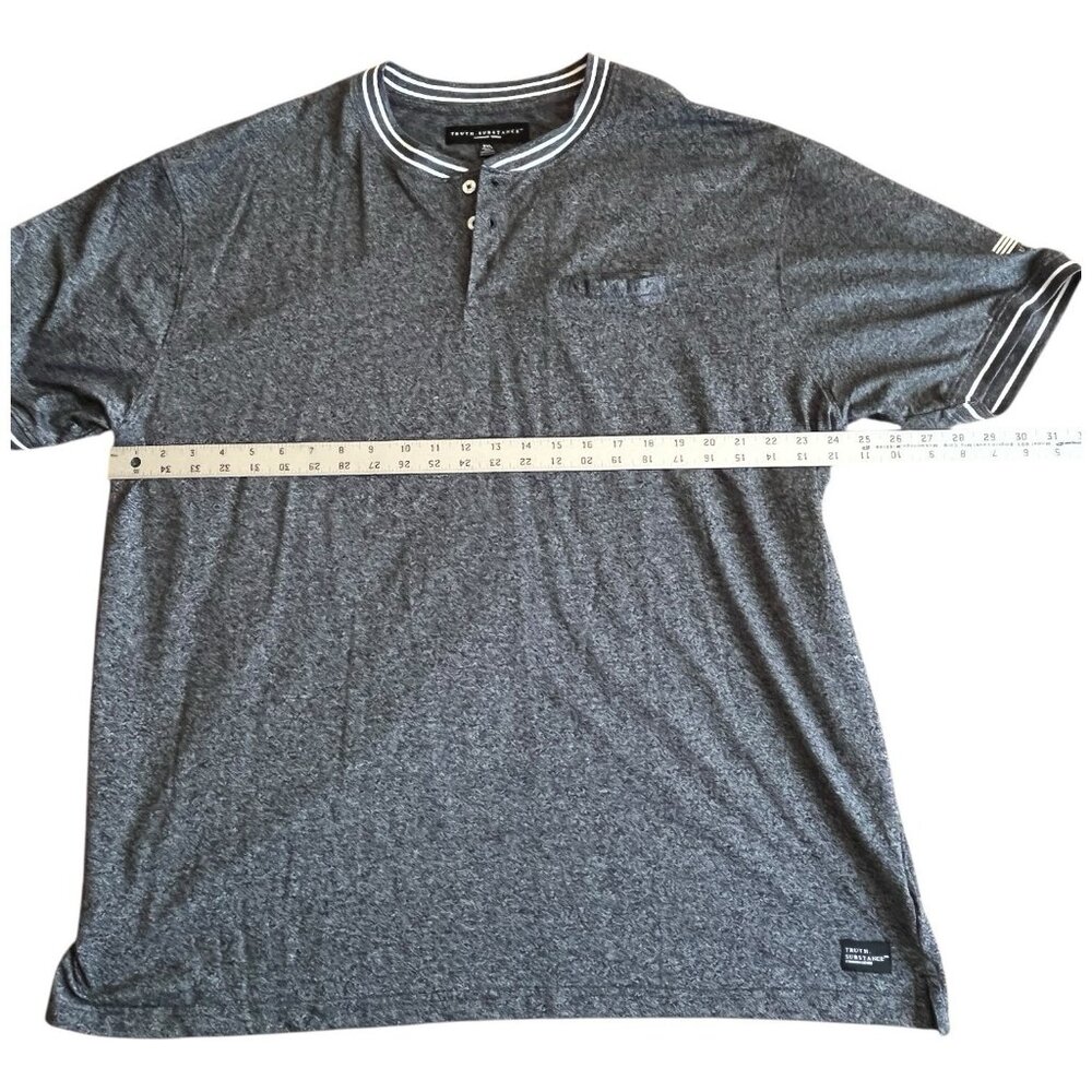 Truth Substance Common Sense Pullover Shirt 3 Button Heather Grey Pocket 3XL - Picture 5 of 9